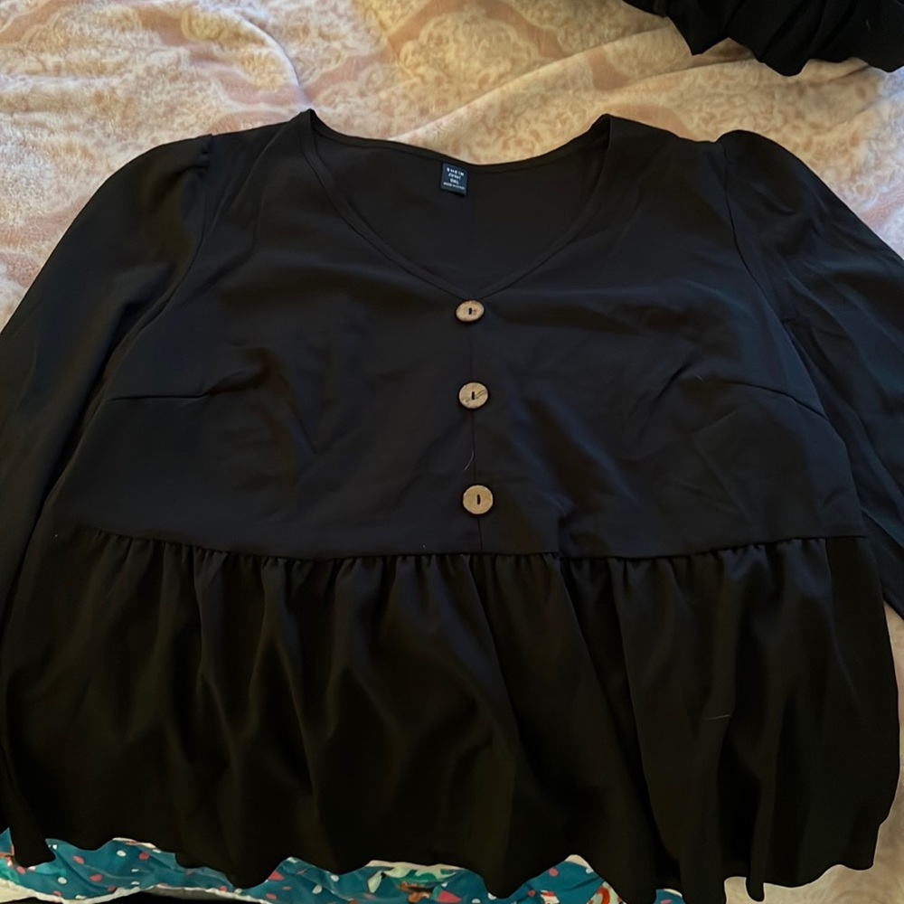 SHEIN black peplum top